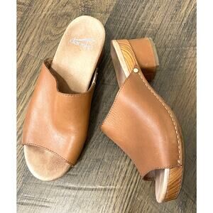 Leather Dansko Maci Mule Heels Camel Slide Women's Size EU37/US7